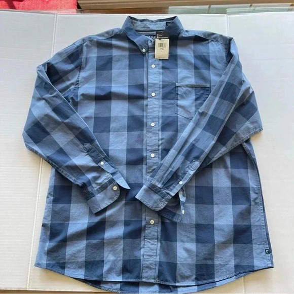 Chaps Men's NWT Long Sleeve Button Down Shirt Size 2XL  Blue With  Pocket - Picture 5 of 9